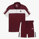 ADDAS Premium Paneled Dri-Fit Twin Set (Maroon)